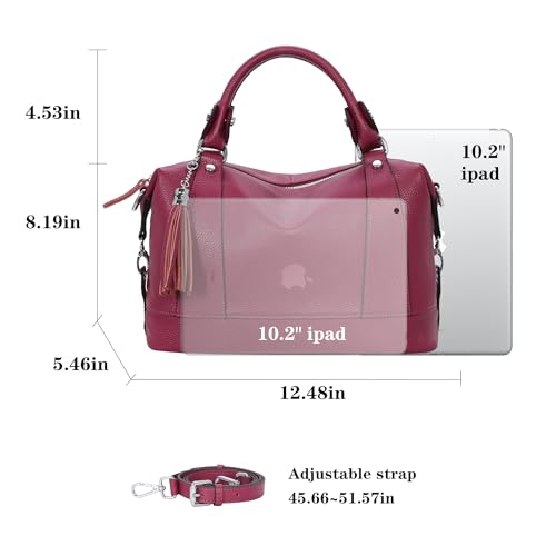Image of HESHE Womens Genuine Leather Purse Satchel Tote Bags Ladies Real Leather Bags Crossbody Handbags