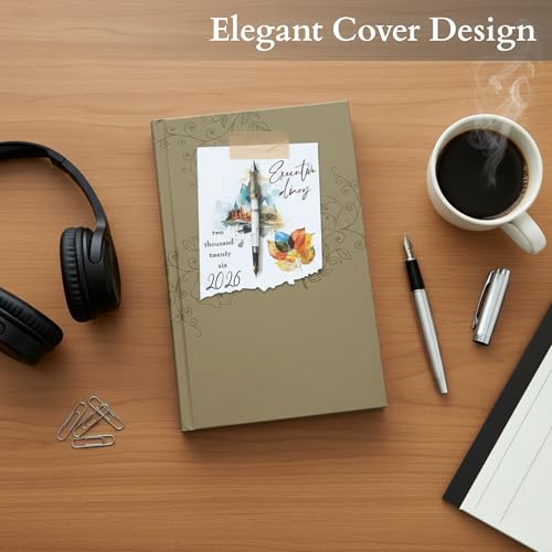 Image of TULMAN 2026 Diary Hardcover Design Everyday Notebooks (22x14 cm), Best for Study Planner, Personal Journal, Business Planning & Stationery Lovers - muted brown
