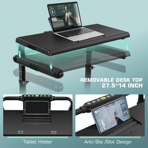 Image of FUNMILY Walking Pad Treadmill with 12% Incline & Handlebar, 3.5HP Foldable Compact Under Desk Treadmills for Home /Office /Gym, 350+lb Capacity, Shock Absorption