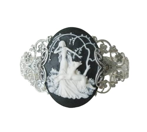 SheekydoodleCreations Goddess Diana Cuff Bracelet, handmade jewelry wiccan pagan wicca witch witchcraft magic