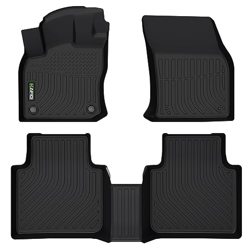 Image of HAFIDI Floor Mats Fit for 2018-2024 Volkswagen Tiguan All Weather Protection TPE Anti-Slip Automotive Floor Liners, Fits 1st & 2nd Row Full Set Custom VW Tiguan Accessories, Black