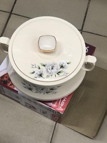 Image of Rishabh Stallion Insulated Hot Pot, 2500 ML, Floral Design, Cream Colour with Steel Interior