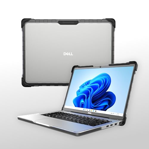 Gumdrop SlimTech Custom Case Fits Dell Pro 14 (Clamshell) - Lightweight Protection, Rubberized Thread on Sides, Seamless Asset Tagging, Embelishment Friendy for School or Work - Black