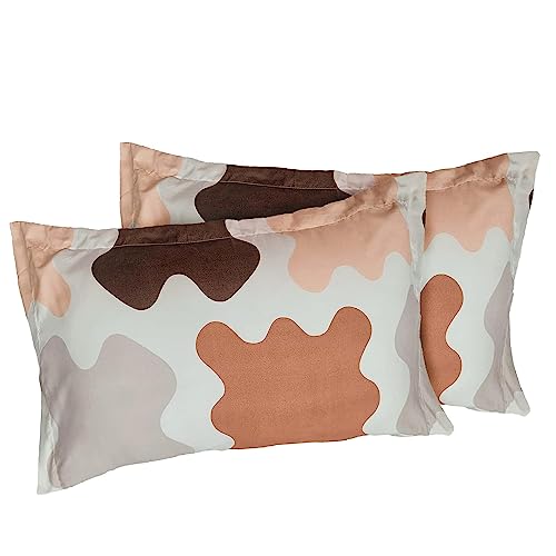 Image of TIB The Intellect Bazaar Glace Cotton Elastic Fitted Bedsheets King Size | Bedsheet for Double Bed with 2 Pillow Covers (72 inch x 78 inch or 182 x 152 cm) Square-Multi