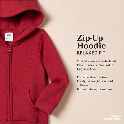 Amazon Essentials Girls' Fleece Full-Zip Hoodie Sweatshirts, Navy, X-Large - 1