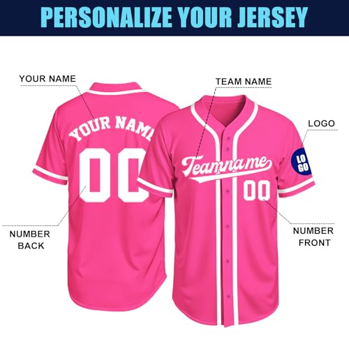 Image of Custom Baseball Jersey Personalized Stitched or Printed Name Number Baseball Shirt Sports Uniform Gifts for Men Women Youth