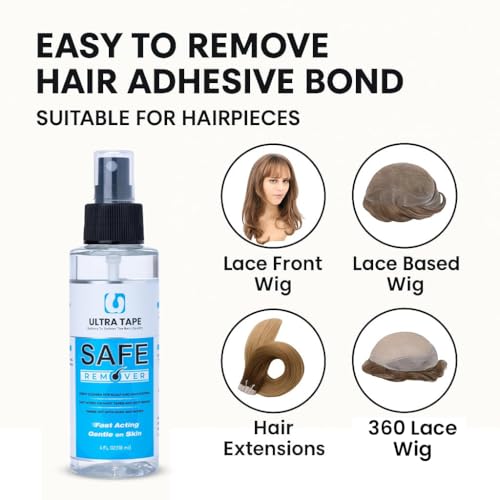 Image of Glue Remover Spray Skin Safe Citrus Formula 118 ml for Wigs | Fast acting citrus adhesive remover softens glue residue from wigs toupees and hair patches safely