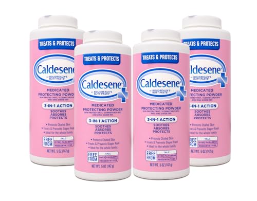 Image of Caldesene Medicated Protecting Powder with Zinc Oxide & Cornstarch-Talc Free, 5 Ounce (4 Pack)