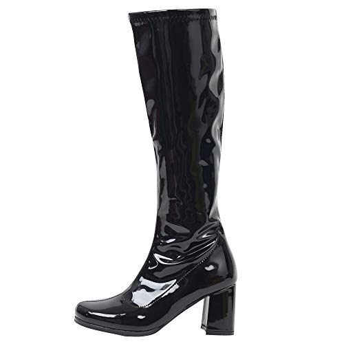 Image of JiaLuoWei GOGO Boots for Women, Knee High Boots, PU Leather Zip Ladies Party Dance Shoes