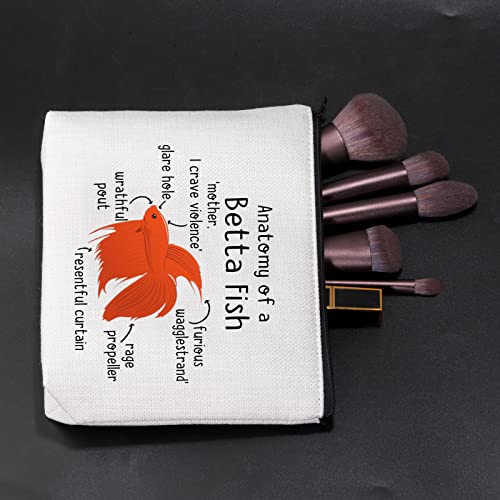 Betta Fish Cosmetic Bag Betta Fish Amante Regalo Anatomia di una Betta Fish Makeup Bag Betta Fish Mamma Regalo Pet Proprietario Regalo, Anatomia di una borsa per pesci Betta - Image 4