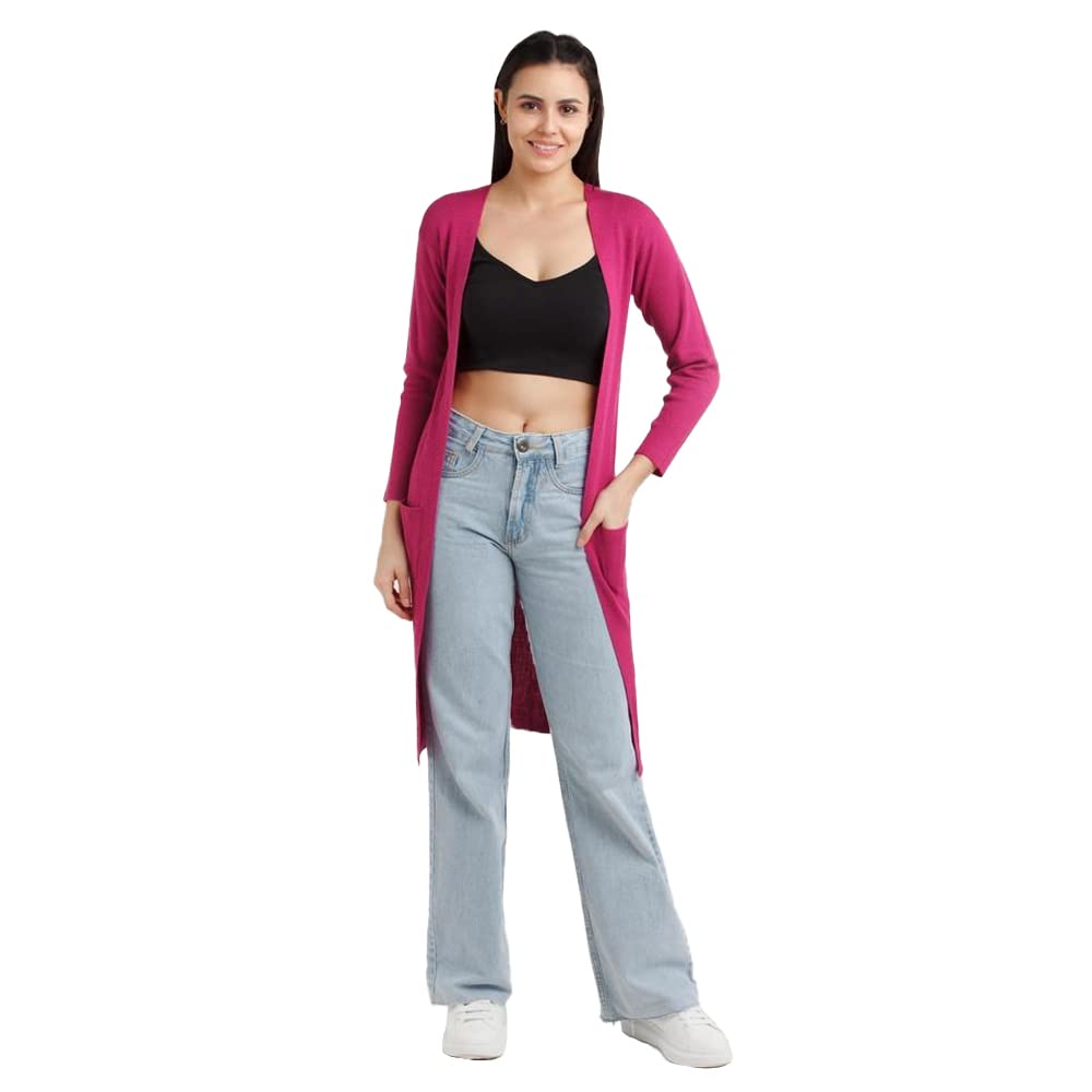 zink london Women's Pink Solid Regular Shrug-picture-19