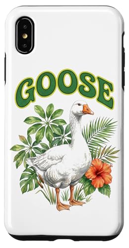 Goose Groovy Silly Floral Goose ���� �{�[�z�[ �O�[�X �X�}�z�P�[�X iPhone XS Max �p