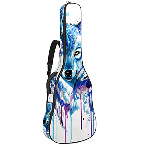 Housse de Guitare, Euit de Guitare en Tissu Oxford Impermeable avec Sangles Reglables pour 42″41″40″ Guitares Loup aquarelle 108.9×42.9×11.9 cm - Les Beatles, Paul McCartney, John Lennon, RIngo Starr, George Harrison Housse de Guitare, Euit de Guitare en Tissu Oxford Impermeable avec Sangles Reglables pour 42"41"40" Guitares Loup aquarelle 108.9x42.9x11.9 cm