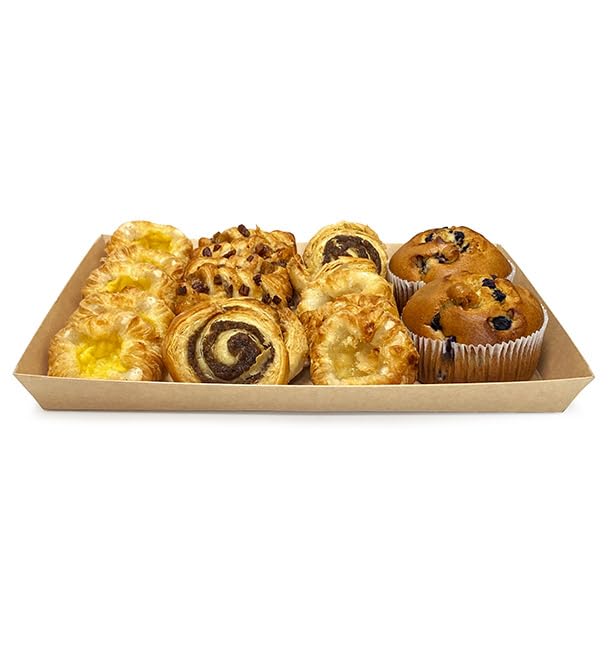 50 Bandeja de Cartón Kraft para Caja con Ventana 33×23 cm | Cartón Antigrasa y Altas Temperaturas | Ideal para Take Away, Panadería y Catering | Pack de 50 Unidades