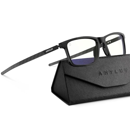 ANYLUV Blue Light Blocking Glasses for Men/Women Upgraded Carbon Fiber Temples Glasses Anti Eyestrain & Gaming Protection