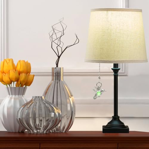Image of Hummingbird Pattern Ceiling Fan Pull Chain,Pull Chain Extension Glow in The Dark,12in Fan Pull Chain Pendant,Ceiling Fan Chain Extender with Beaded Fluorescent Light Chains Ornaments, 2PCS