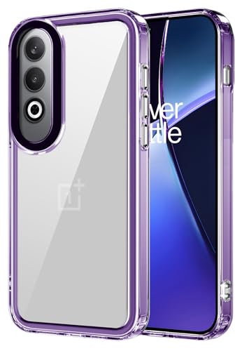 Image of Kapa Warrior Acrylic Clear Back Cover for OnePlus Nord CE 4 / Nord CE4 | Slim Shockproof [Military Grade Protection] Hybrid Bumper Case (Purple Sides)