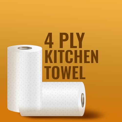 Image of Imvelo 4 Ply Kitchen Tissue Paper Roll - 2 Rolls (80 Pulls Per Roll), Premium (Embossed) Paper Towel