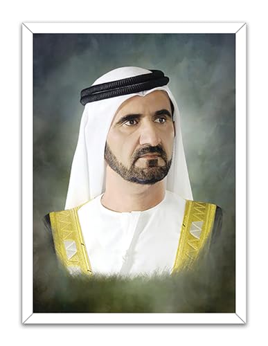 Spoil Your Wall Sheikh Mohammed Bin Rashid Al Maktoum | Digitally Printed Poster with Frames | Size 40x55cm Color: White