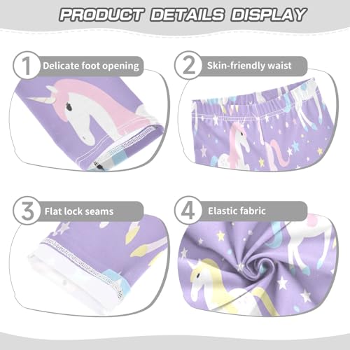 Toddler Girls Leggings Printed Yoga Pants Leggings White Pink Unicorn for Kids3