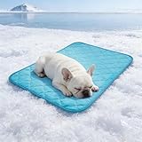 CHVOULTO Dog Cooling Mat for Summer: Outdoor Dog Cooling Pad, Washable Cooling Mat for Dogs, Cooling Dog Bed for Kennel, Waterproof Pet Cooling Mat, Blue Pet Blanket Small Dogs
