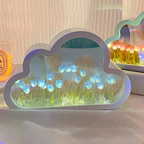 Cloud Tulip Lamp, Diy Tulip Night Light, Cloud Tulip Mirror Night Light, Romantic Bedside Lamp, Tulip Led Table Lights, Decorative Table Lamp, Handmade Lantern For Home Bedroom Decoration (Purple) #TOP4