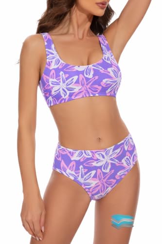 Image of Beautikini Period Two Piece Swimwear Bikini Sets Mid Rise Swimsuit Sporty
