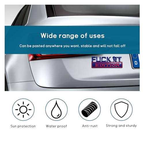 Image of Dickno Fuck It Edition Emblem for Car, Auto Fender Bumper Decoration Stickers, Vehicle 3D Side Fender Rear Trunk Decal Badge, Universal Exterior Accessories for Car Truck SUV (Blue & Red)