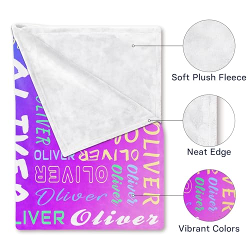 Image of PUREFLY Ships Next Day-Personalized Blanket for Kids- Custom Blanket with Name for Teen Girls and Boys, Birthday Gifts for Women and Men, Customized Flannel Throw, Christmas Blankets Gifts for Baby