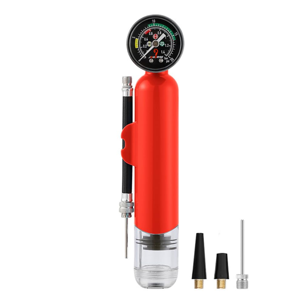 Portable Air Pump, ABS Waterproof Hand Held Air Pump with Pressure Gauge for Basketballs Soccer Balls and More
