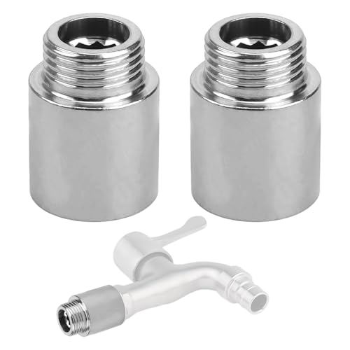 2 Stück HahnverläNgerung 1/2 Zoll HahnverläNgerung Wasserhahn Fitting Edelstahl 1/2 Zoll VerläNgerung für WasserhäHne Eckventile DuschköPfe GewindeverläNgerung Wasseranschluss (Verlängerung 2 cm)