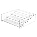 mDesign Plastic Bathroom Storage Organizer Shelf for Cabinet, Vanity, Countertop - Holds Vitamins, Supplements, Medicine Bottles, Nail Polish, Makeup - 4 Levels - Ligne Collection, Clear