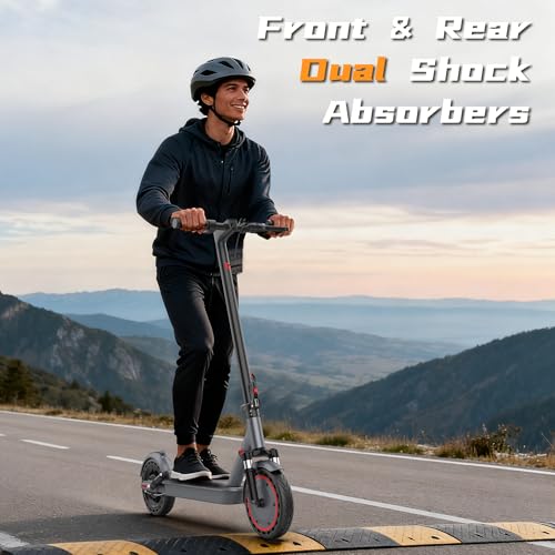 Image of WERHY Electric Scooter with 8.5 inch /10 inch Solid Tire, 350W /500W Powerful Motor & 19 /22 MPH Top Speed, 16 /25 Miles Long Range, Folding E Scooter with Dual Braking for Teens and Adults