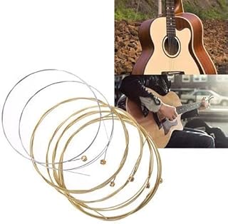 Acoustic Guitar Strings 6Pcs, Replacement Steel Guitar Strings, Long Lasting Tone Strings for Acoustic Guitar