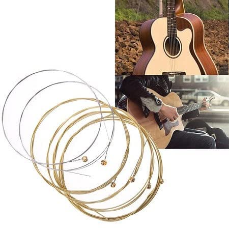 Acoustic Guitar Strings 6Pcs, Replacement Steel Guitar Strings, Long Lasting Tone Strings for Acoustic Guitar