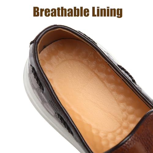 Optigard Men's Tassel Leather Loafers,Fashion Casual Slip-on Soft Comfortable Driving Flats Smoking Slipper Formal Party Wedding Dress Shoes4