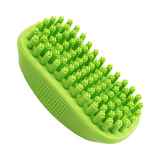 7PET Pet Shampoo Brush Soothing Massage Brush - Great Grooming Tool with Soft Rubber Bristles Curry Comb for Dogs & Cats Washing and Massaging