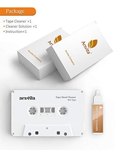 Arsvita Audio Cassette Head Cleaner, Tape Cleaning Kit For Home/Portable/Car Cassette Player #TOP5