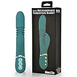 Adam and Eve Thrusting Rabbit, Rechargeable Adjustable Sexual Stimulator, 10 Powerful Vibration Functions, Waterproof and Flexible for Clitoral Anal and G Spot Stimulation, Compact Pleasure Toy