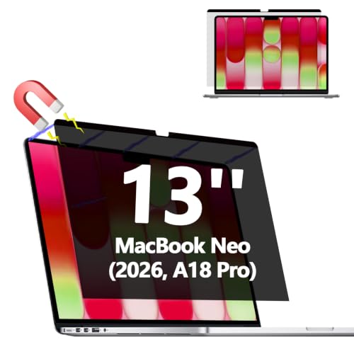 Image of Magnetic Privacy Screen Protector for MacBook Neo 13 Inch (2026, A18 Pro) | Removable Matte Laptop Privacy Filter Shield with MacBook Neo 13 Inch, Anti Blue Light and Glare