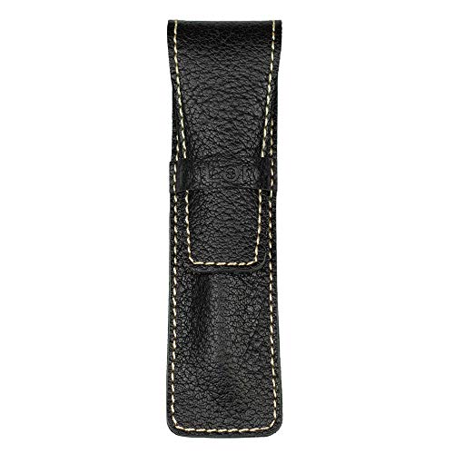 Diloro Full Grain Thick Buffalo Leather Single Pen Pencil Case Holder Sleeve Black #TOP2