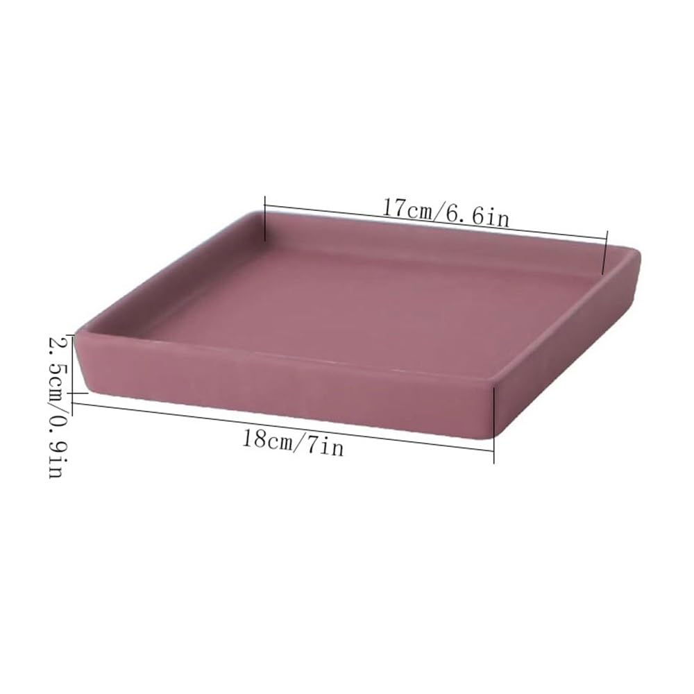 Versatile Vassoio raccogligocce for Piante, sottovaso Quadrato in Ceramica(Blue)
