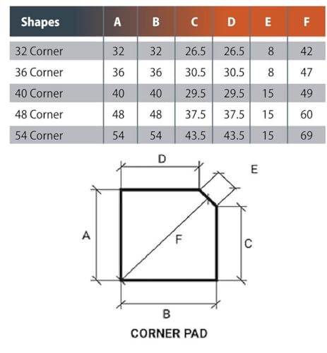 Dominus Heat Corner Hearth Pad -Great Lakes Stone (48x48)