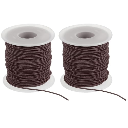 PATIKIL Elastique pour Bracelet 164 Ft/50 Metres Longueur 1.2 mm Dia, 2 Rouleaux Corde Elastique Resistante pour Fabrication De Bijoux Collier Perlage...