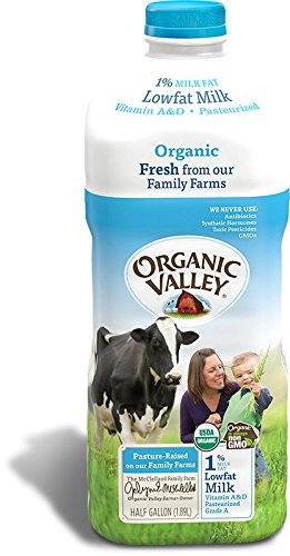 Organic Valley, Organic 1% Low Fat Milk, Pasteurized, Half Gallon, 64 oz