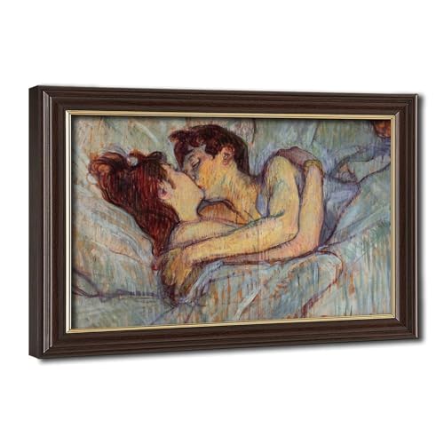 Impression sur toile Toulouse Lautrec In Bed décoration murale salon bureau cadre suspendu