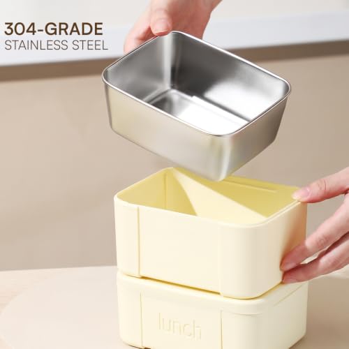 Image of House of Quirk 304 Stainless Steel Lunch Box, 4 Leakproof Containers, Insulated Lunch Bag, Fresh-Keeping Tiffin Box for Office, School & College, BPA Free Food Container