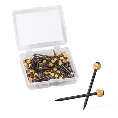 Image of SPEEDWOX 60 Pcs Picture Hangers Black Steel Nails and Brass Head Frame, Picture Hanging Nails for Hanging Picture Painting with Plastic Storage Box Holds Up to 5-30 lbs(Medium)