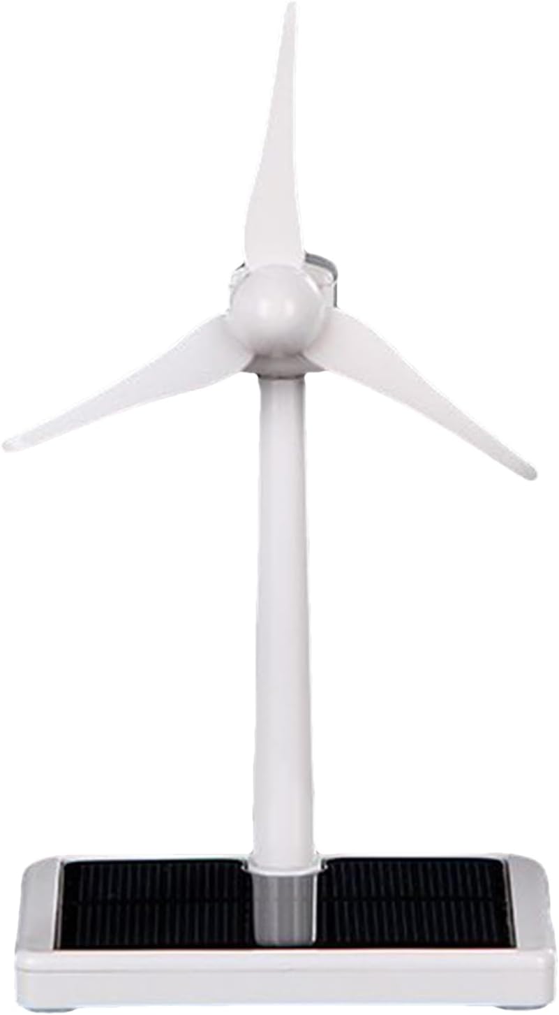Mini Solar Energy Wind Mill – Scientific Wind Power Experiment Toy | DIY Renewable Energy Learning Aid Prop | Creative Decorative Desktop Garden Item for Physics Education Kids Adults