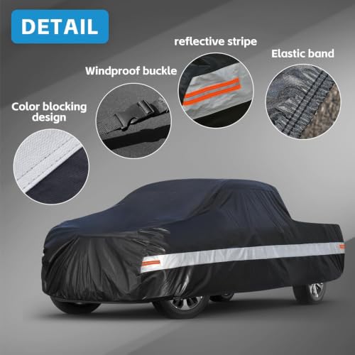 Image of 10 Layers Truck Cover Waterproof All Weather. Pickup Truck Cover Rain Snow UV Dust Protection. Length: 256-270 inches, Universal Fit for HR-B-PK-XXXL(705)-0.